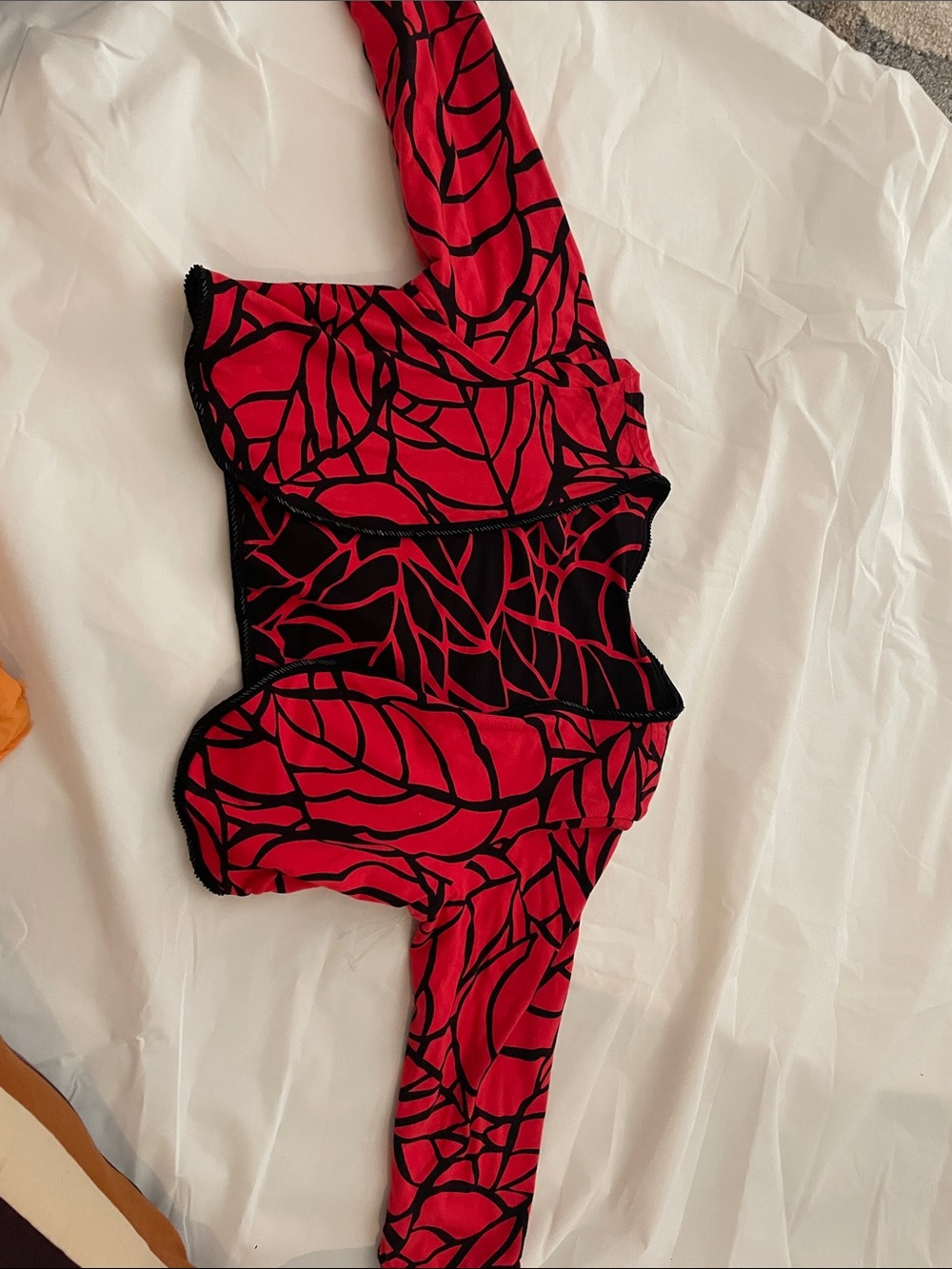 Red & Black Patterned Women's Jumpsuit Top